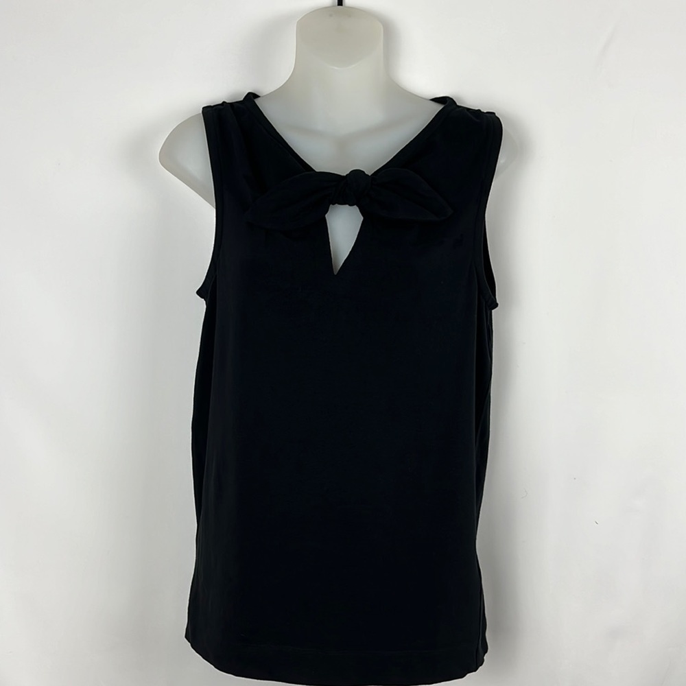 Kate Spade Black Sleeveless Bow & Keyhole Front Shirt Top Size M